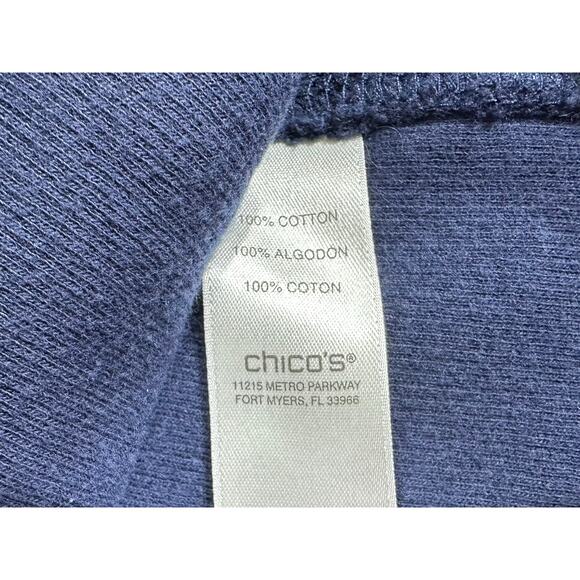Chicos Weekends Jacket Size 3 or XL Navy Blue Full Zip‎ Pockets Cotton Blend - Picture 6 of 8